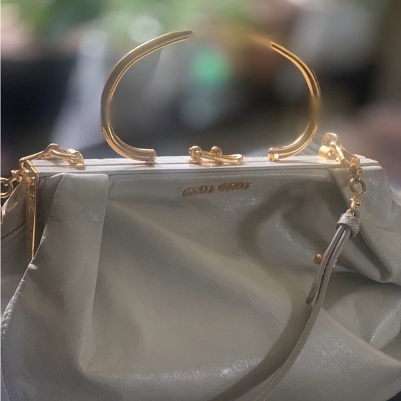 Miu Miu Gold Hardware Soft Calfskin Handbag - Picture 2 of 6